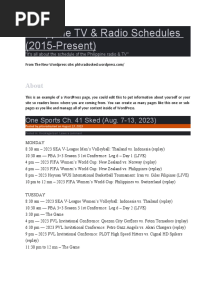 Philippine TV & Radio Schedules (2020)