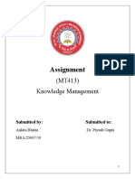 Assignment: (MT413) Knowledge Management