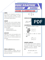 Clasificación de Las Expresiones Algebraicas para Tercero de Secundaria