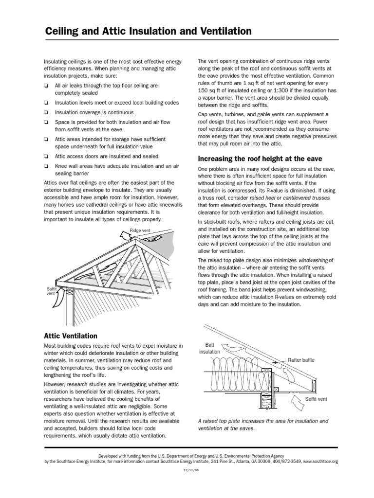 Attic Insulation and Ventilation Guide | PDF