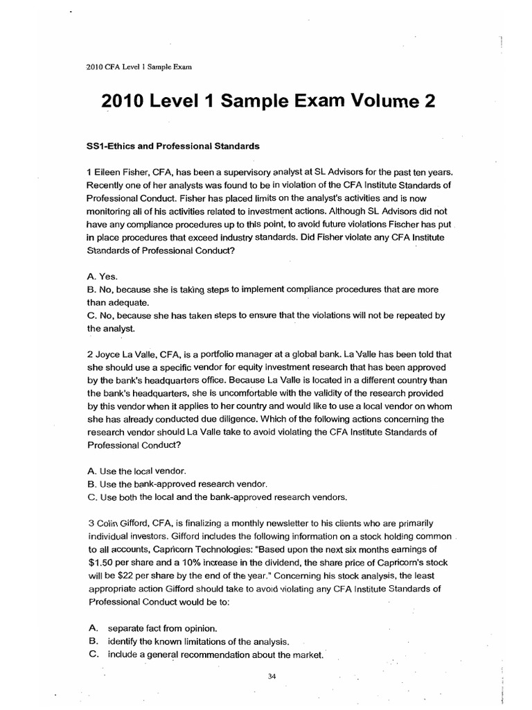 2010 L1 Sample Exam V2 | PDF