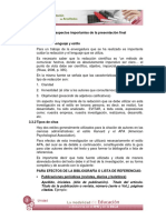 3.3 Otros Aspectos Importantes para La Presentacion Final