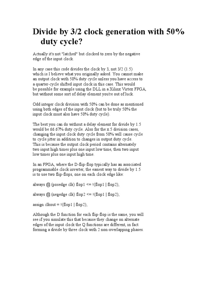 Divide by 3 Clock Generation Techniques | PDF | Teaching Methods ...