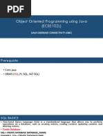 Object Oriented Programming Using Java (ECSE102L) : (Java Database Connectivity-Jdbc)