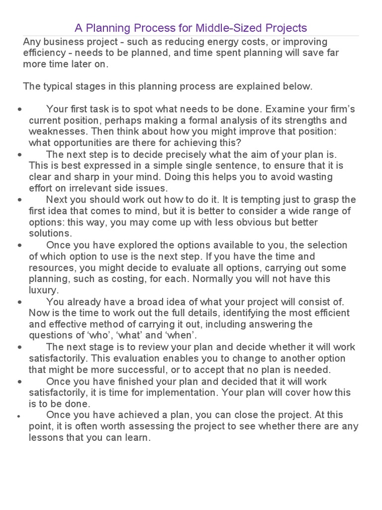 A Planning Process For Middle | PDF | Career & Growth | Business
