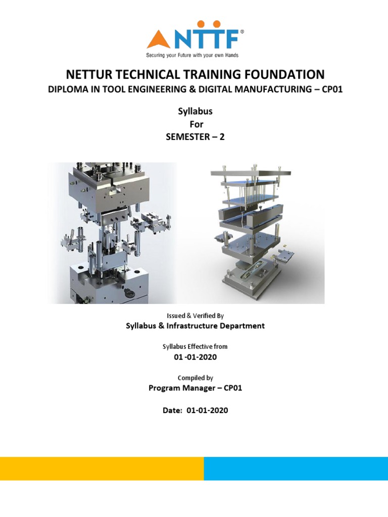 NTTF Diploma in Tool Engineering Syllabus | PDF | Engineering Tolerance ...