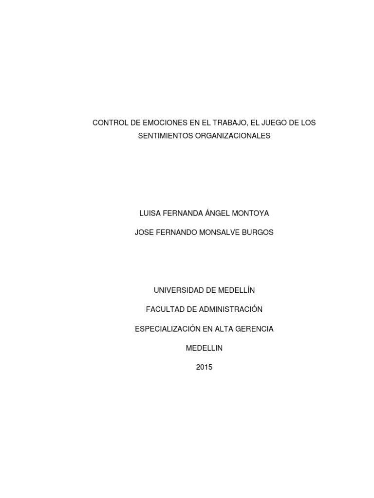 Control de Emociones en el Trabajo | PDF | Ira | Las emociones