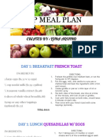 Snap Meal Plan: Created By: Luna Aquino
