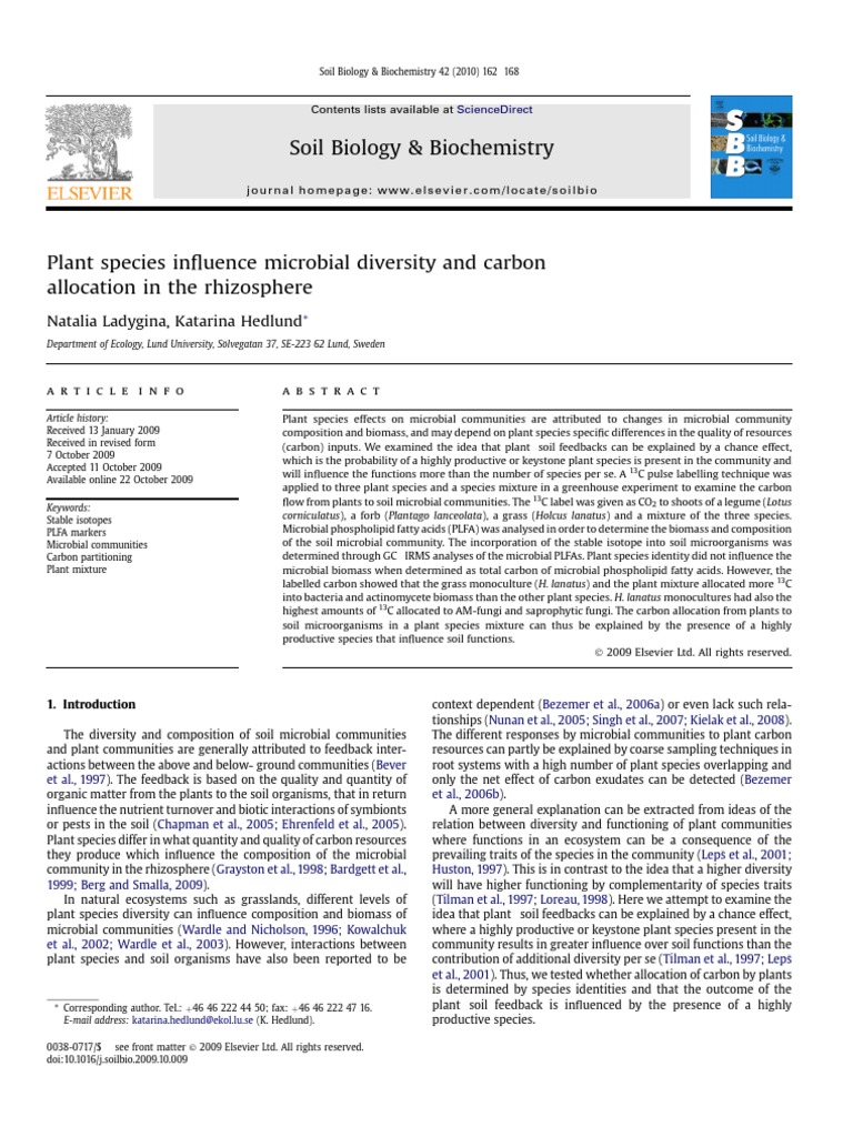 Plant Species Impact on Microbial Diversity | PDF | Soil | Physical ...