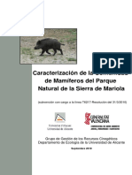 Caracterización de Mamíferos del Parque Natural de la Sierra de Mariola - UniAlicante, 2010