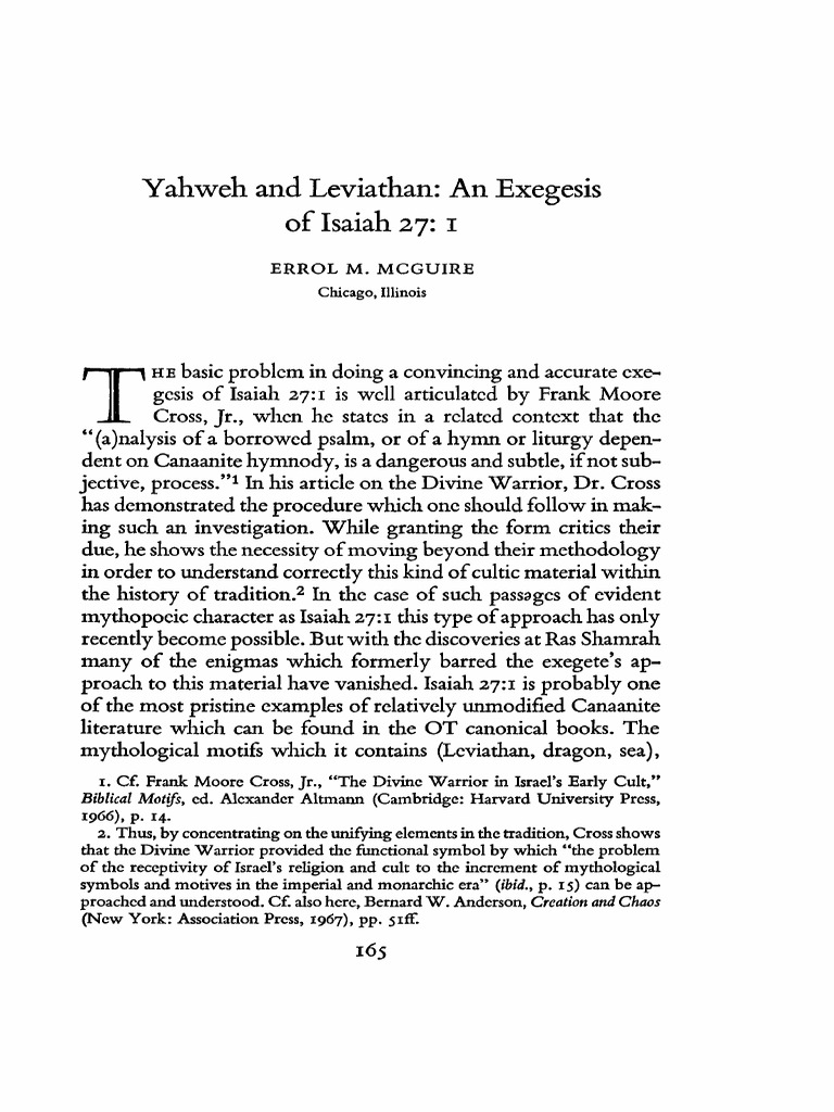 Yahweh And Leviathan Hcd Pdf Apocalyptic Literature Copyright
