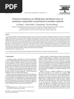 Download Numerical Simulation on Solidification and Thermal Stress of Continuous Casting Billet in Mold Based on Meshless Methods by Leo Zhang SN46204093 doc pdf