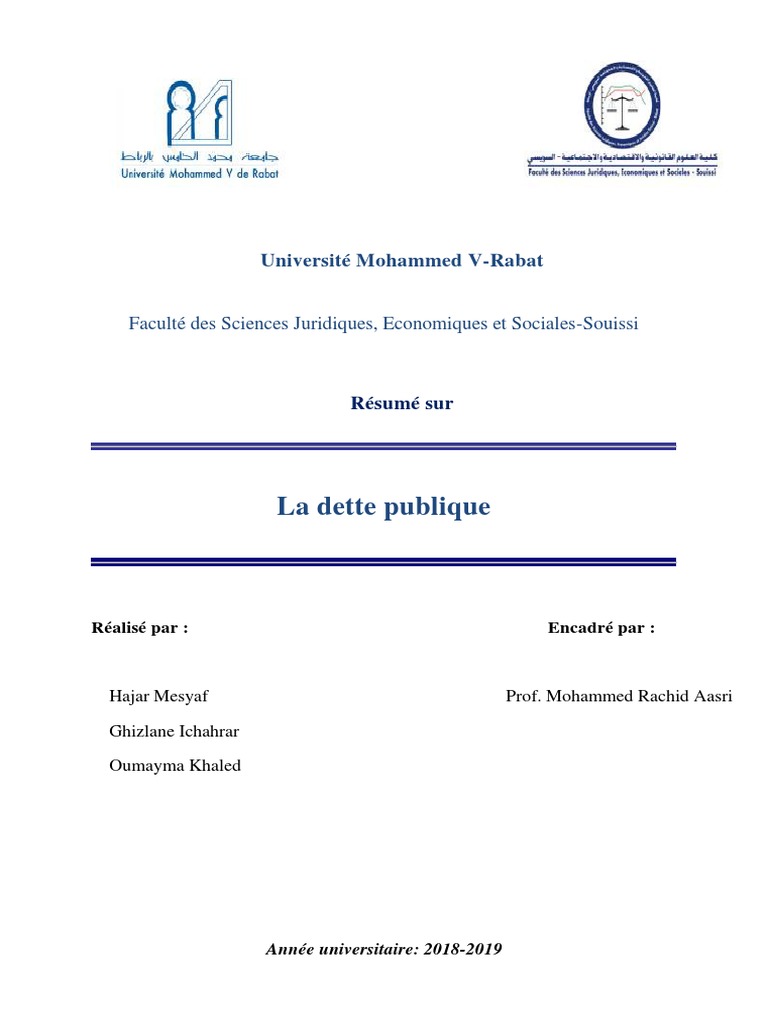 Analyse de la dette publique au Maroc | PDF | Dette publique | Déficit ...