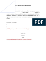 Declaração de Autenticidade de Documentos Pelo Contador