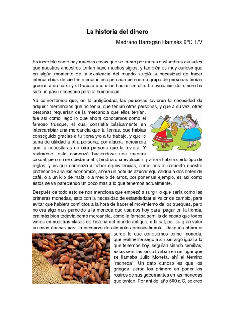 Evolución del Dinero a lo Largo de la Historia | PDF | Bienes | Monedas