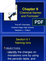 Chapter 9 Chemical Names and Formulas