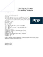 Lansing City Council 2011 Meeting Schedule