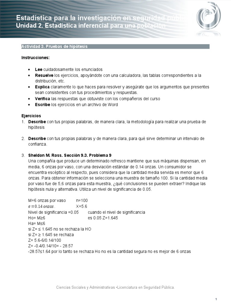 Pruebas de Hipótesis en Estadística Aplicada | PDF | Estadísticas ...
