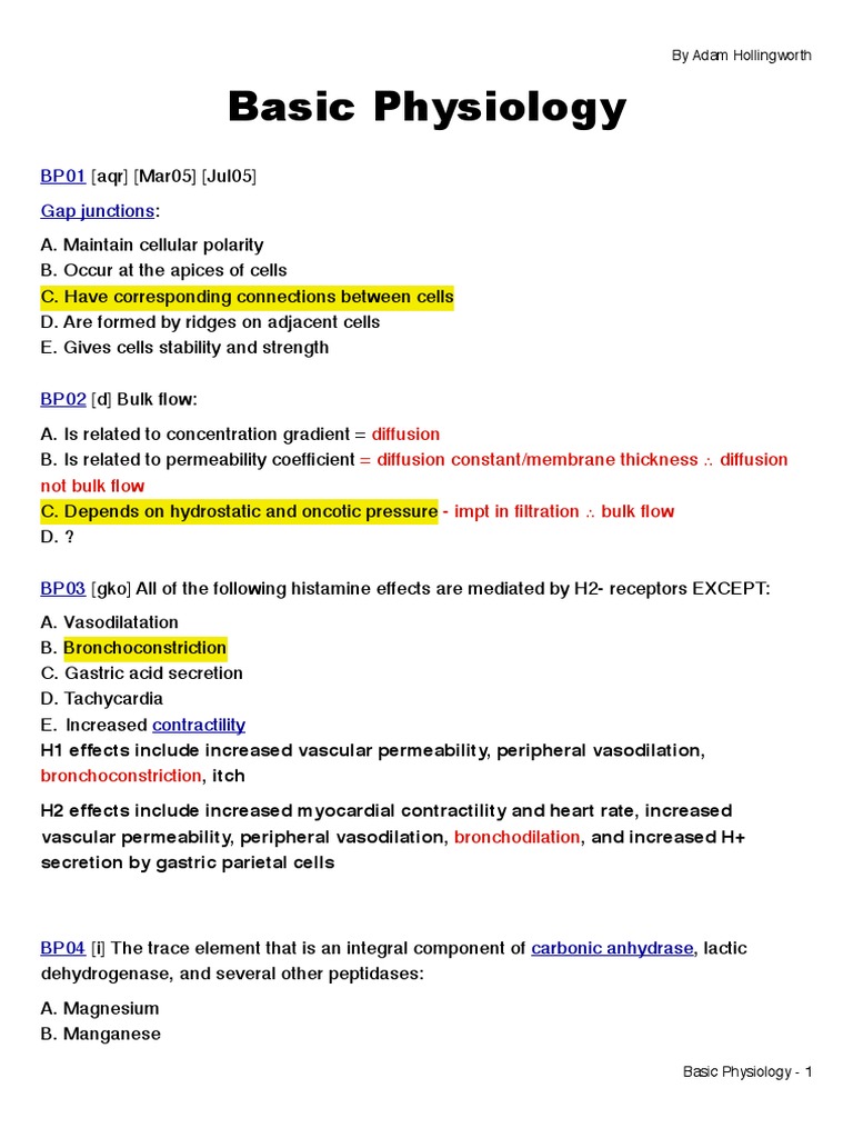 Basic Physiology | PDF | Blood Vessel | Vasodilation