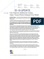 2020.05.18 - COVID-19 City Reports Additional Cases Open Texas Efforts Delayed One Week