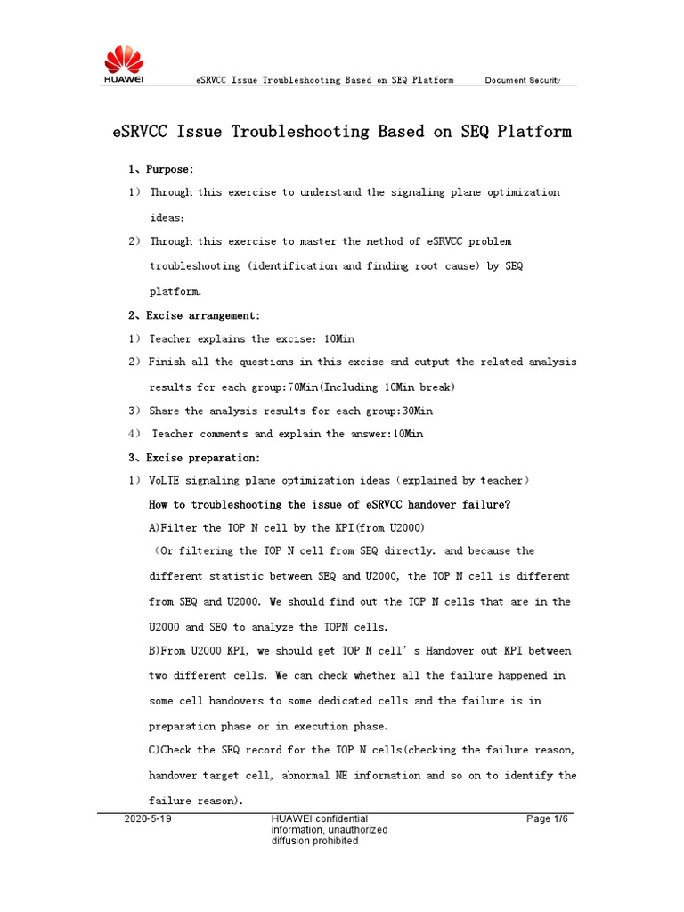 eSRVCC Troubleshooting with SEQ Platform | PDF | Troubleshooting ...