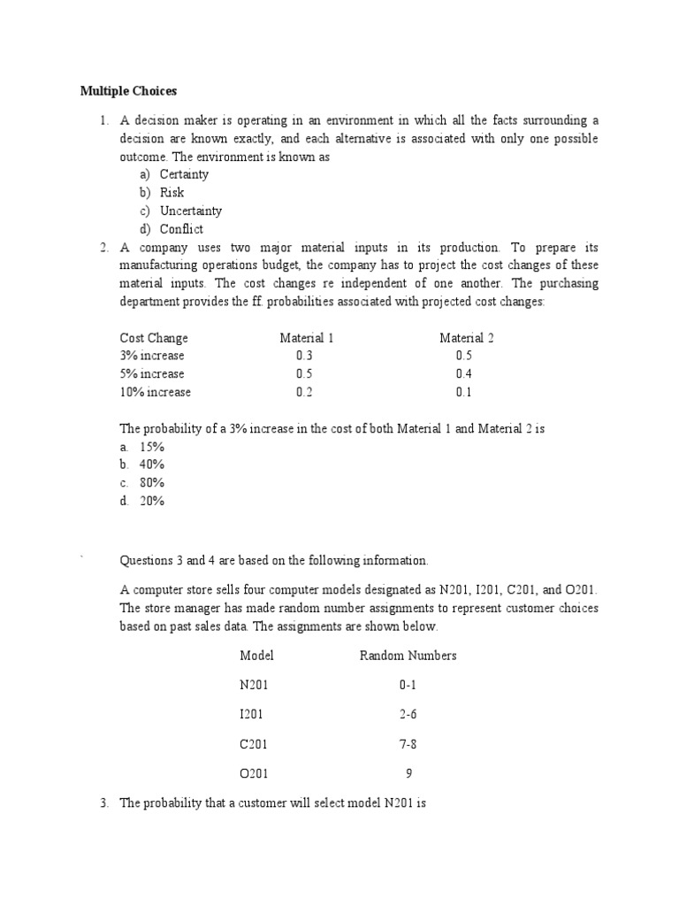 C-12 Multiple Choices | PDF | Linear Programming | Applied Mathematics