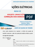 Aula 12 - Correçao Exercícios 7 e 8 - Linhas Elétricas