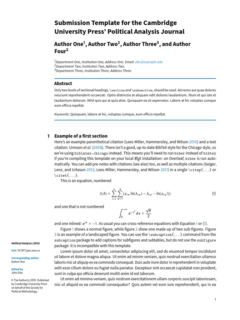 Template For Submission To Political Analysis | PDF | Motor Vehicle | Car