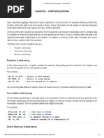 Assembly - Addressing Modes - Tutorialspoint