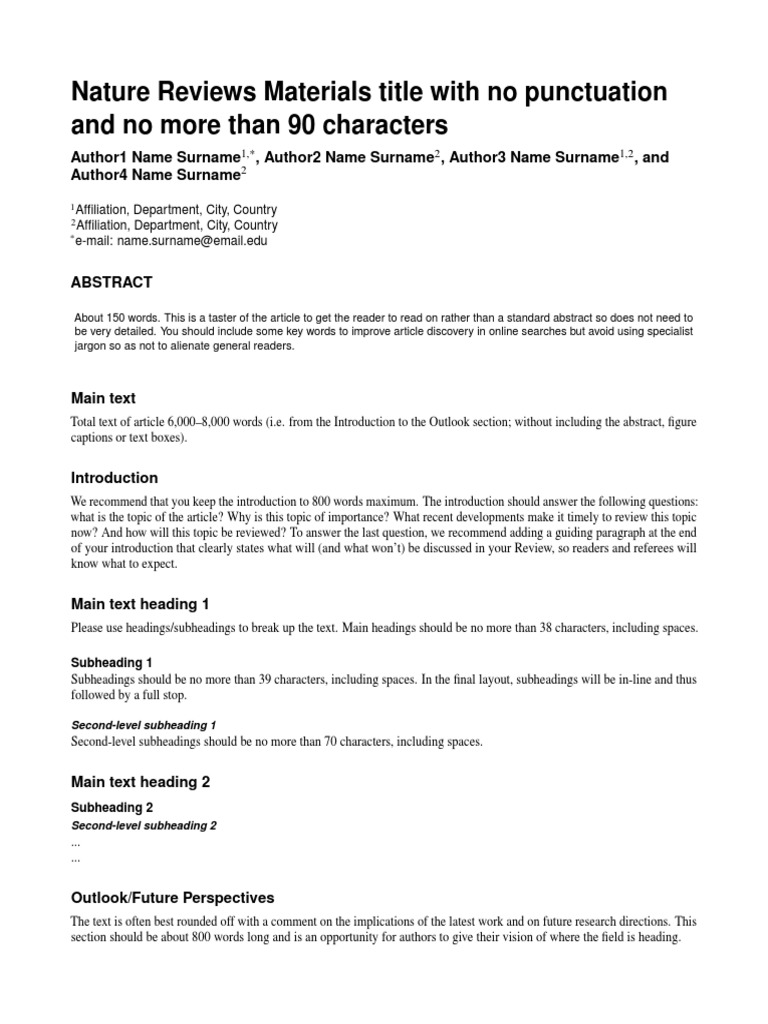 Nature Reviews Materials Template PDF PDF sites Written
