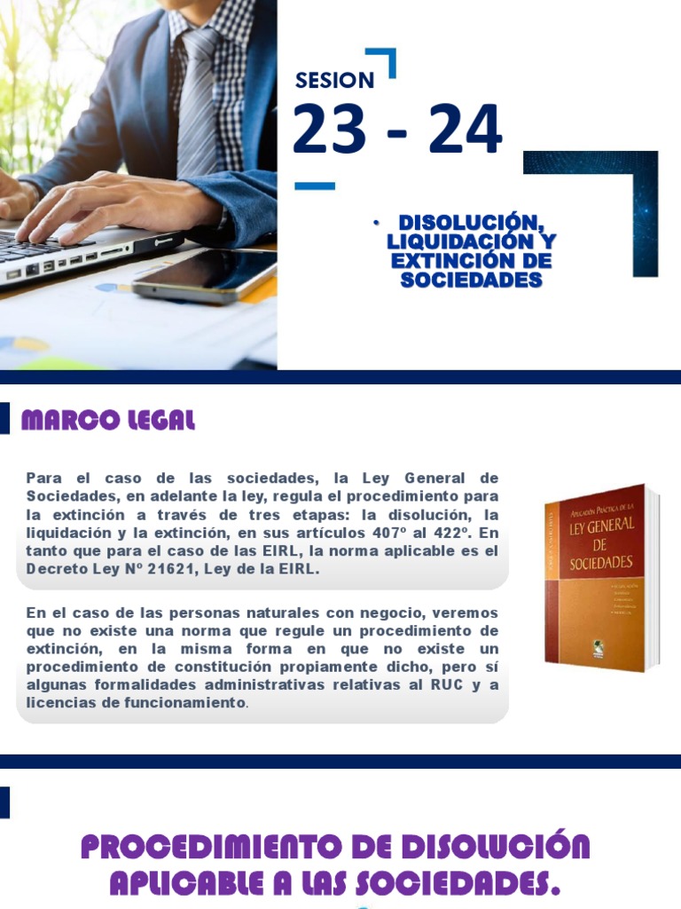 Sesion 23 24 Disolucion Liquidacion Y Extincion De Las Sociedades