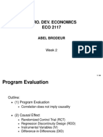 Development Economics Week 2 - Program Evaluation