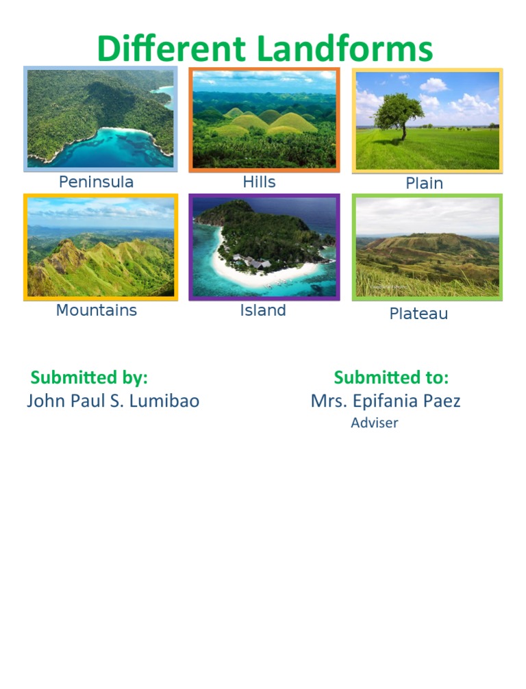 Different Landforms: Plain Hills Peninsula | PDF