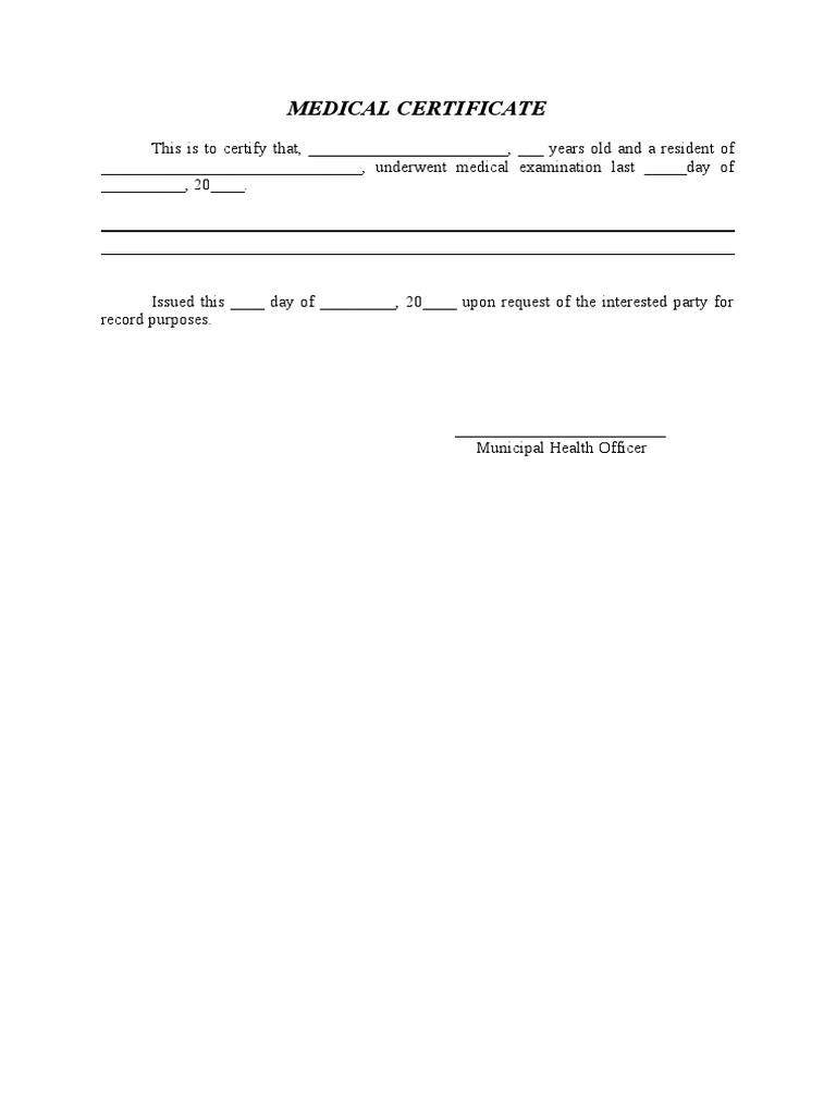 Health Certificate Template | PDF | Social Science | Law