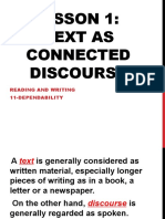 Lesson 1 Text As Connected Discourse