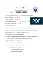 Panipuan High School Narrative Report: Department of Education Region III San Fernando North District
