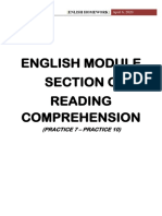 English Module Section C Reading Comprehension: (Practice 7 - Practice 10)
