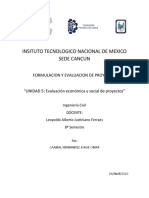 UNIDAD 5 Evaluación Económica y Social de Proyectos