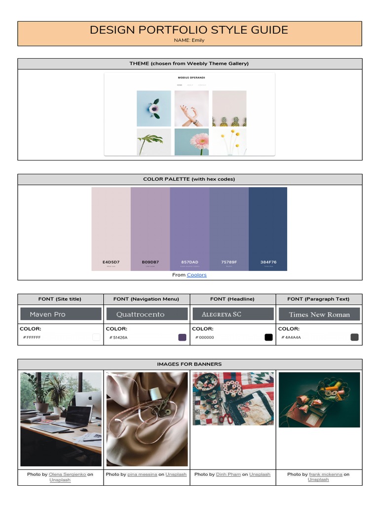 Emily's Design Portfolio Guide | PDF | Media Technology | Graphic Design