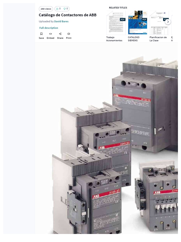 Catálogo de Contactores ABB | PDF | Electrodinámica | Bienes manufacturados