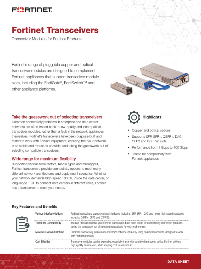 Fortinet Transceivers PDF | PDF | Telecommunications Equipment ...