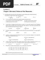 Physics Chapter 1 (Revision) Motion in One Dimension: Bakliwal Tutorials - IIT