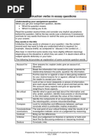 Instruction Verbs in Essay Questions: Understanding Your Assignment Question