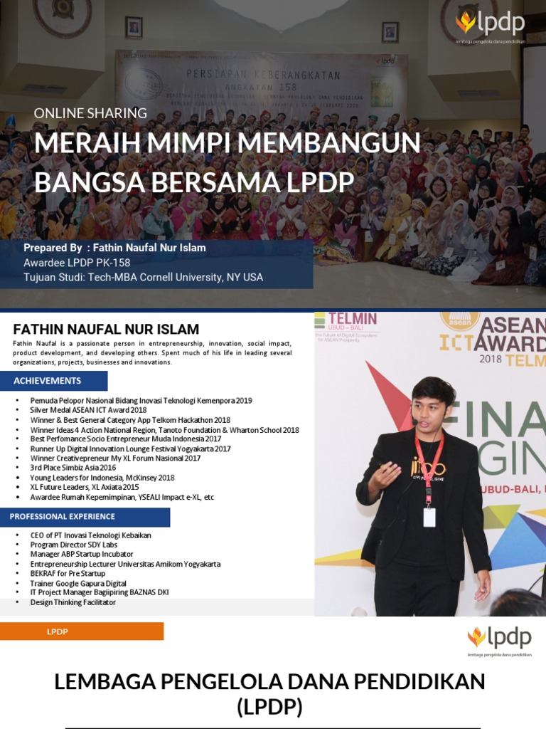 Sharing LPDP - Fathin Naufal PDF | PDF | Karier & Perkembangan ...