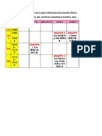 Horario de Clases Virtuales Educación Física