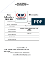 Basic Electronics Laboratory ES-EE-281: Work Book
