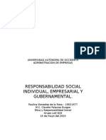 Responsabilidad Social Empresarial, Individual y Gubernamental