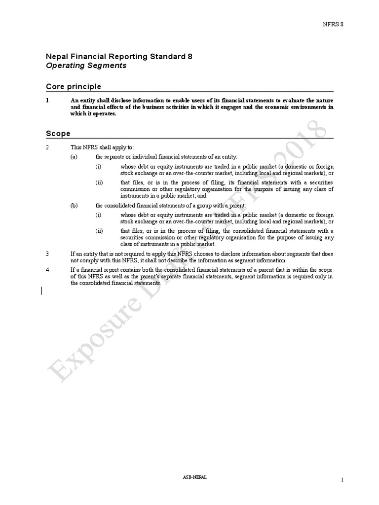 NFRS 8: Operating Segments Explained | PDF | Financial Statement | Expense