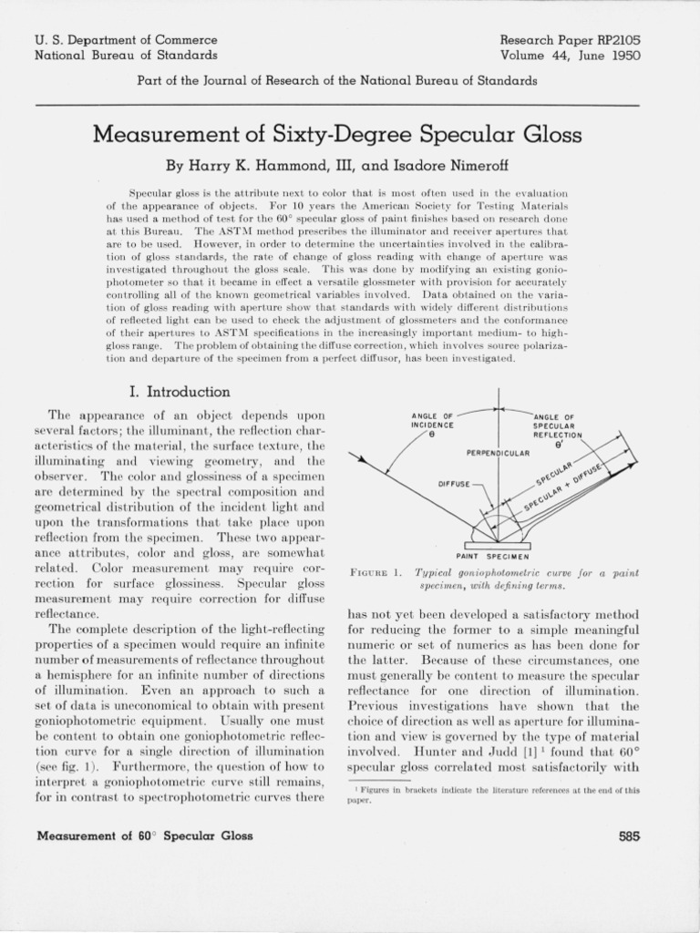Measurement of 60° Specular Gloss | PDF | Reflection (Physics ...