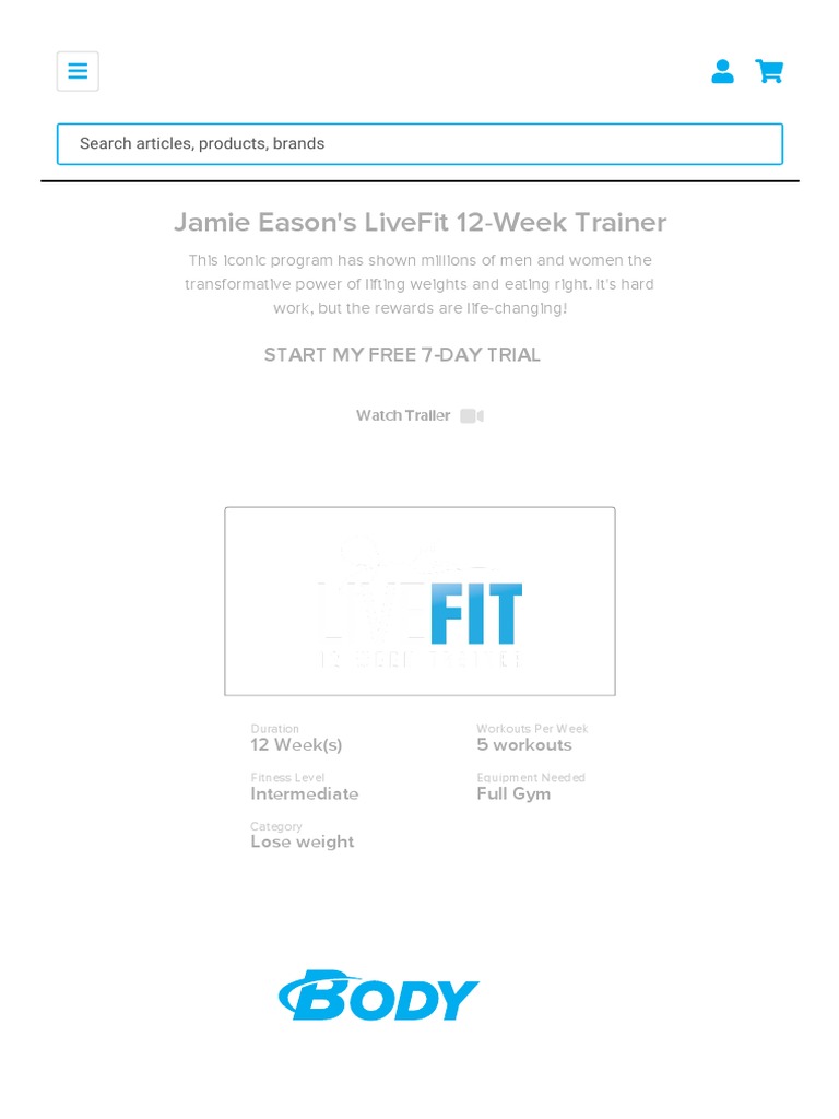 Jamie Eason's LiveFit 12Week Trainer PDF PDF Weight Training